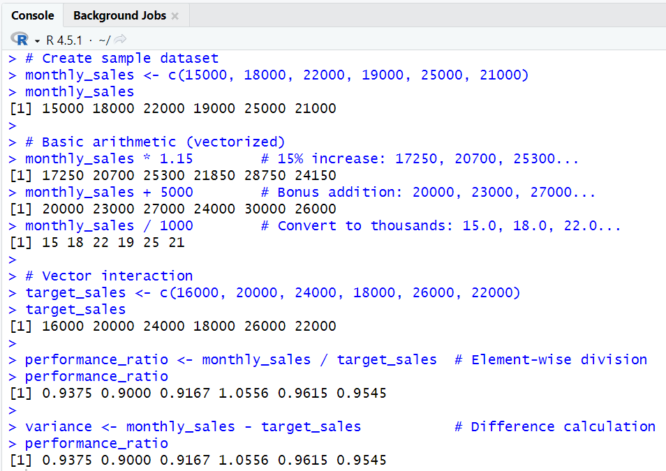 1.2.2.1.Vectors Math Operation Output