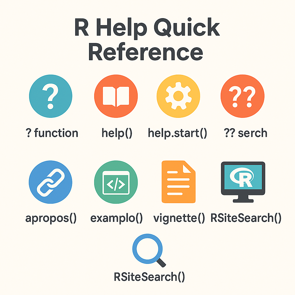 R Help Quick Reference infographic